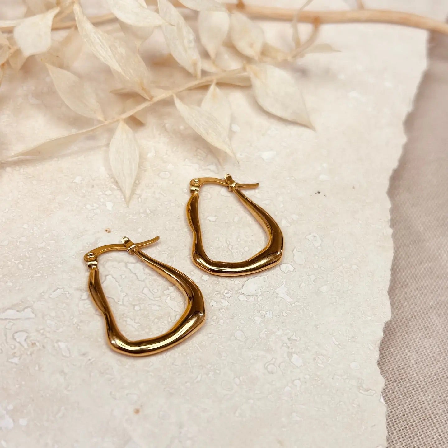 Abstract Hoop Earrings