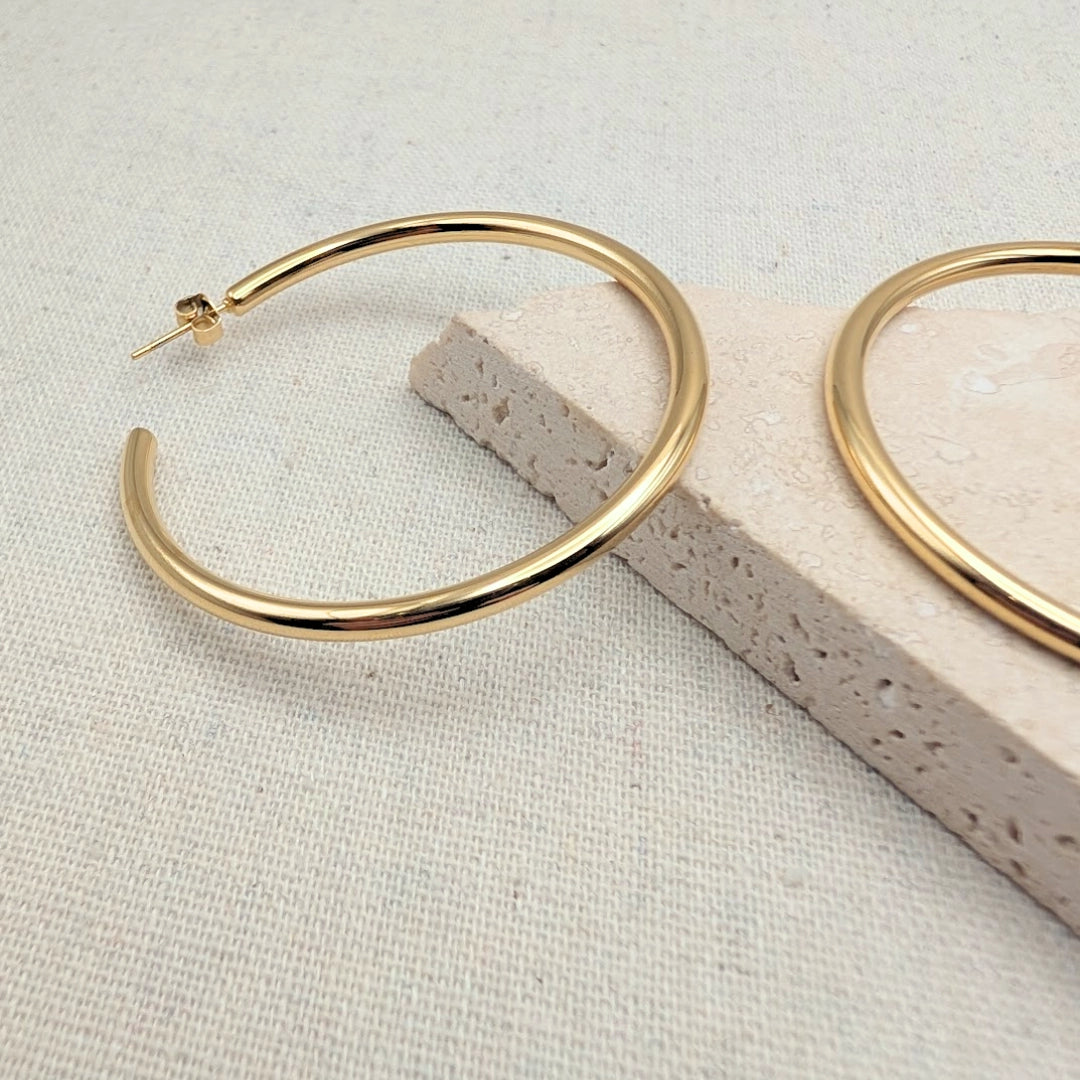 Large Gold Hoops Earrings