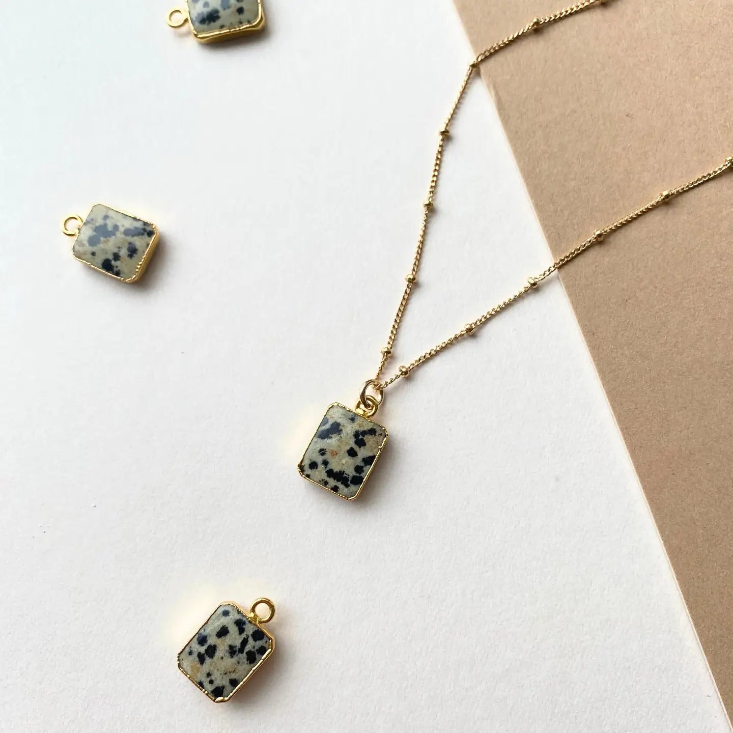 Dalmatian Gem Slice Necklace