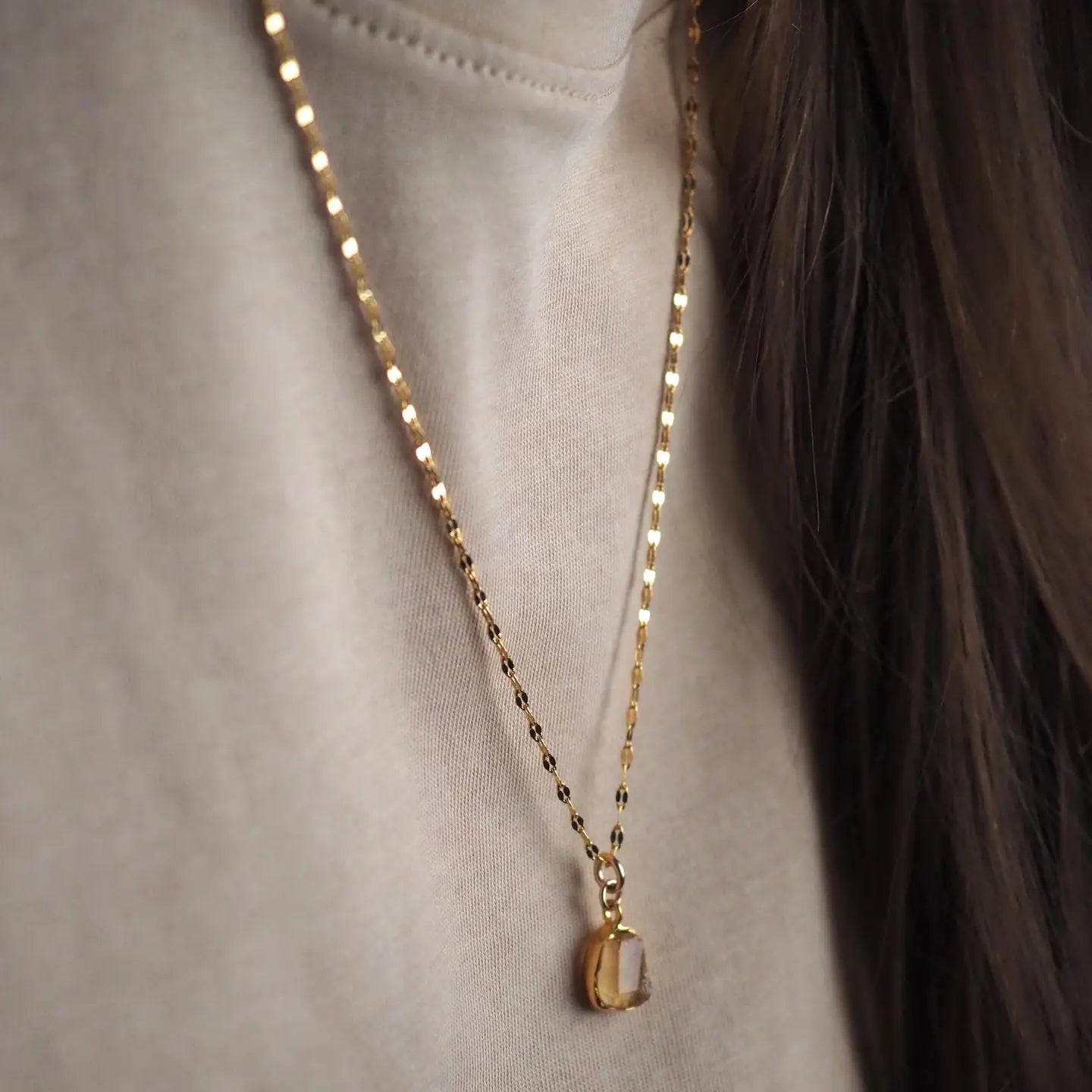 Citrine Vintage Chain Necklace