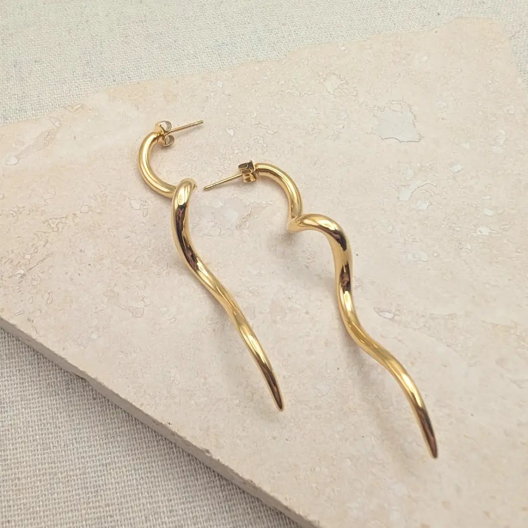Gold Statement Swirl Earrings