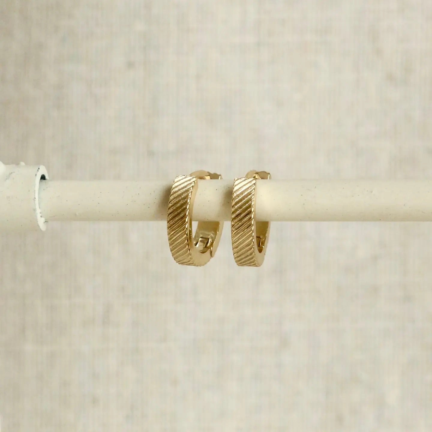 Etched Huggie Hoops Earrings