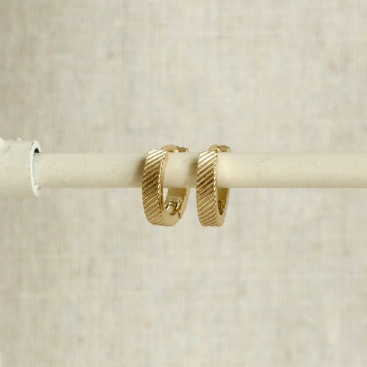 Etched Huggie Hoops Earrings