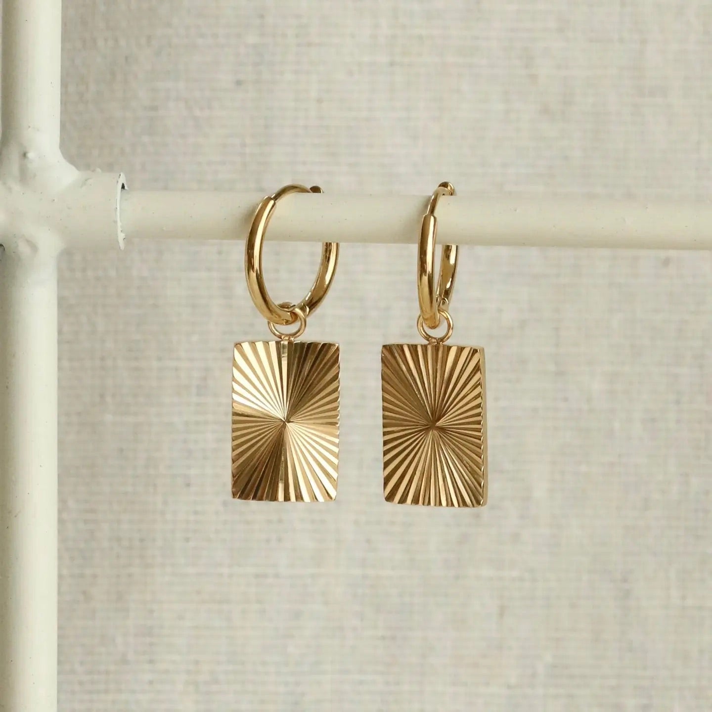 Rectangle Sunrise Hoops Earrings