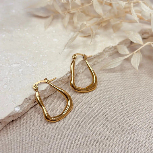 Abstract Hoop Earrings