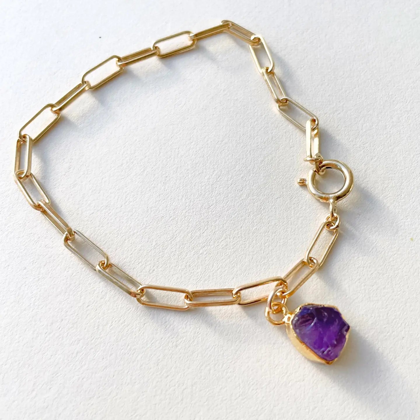Amethyst Chunky Chain Bracelet