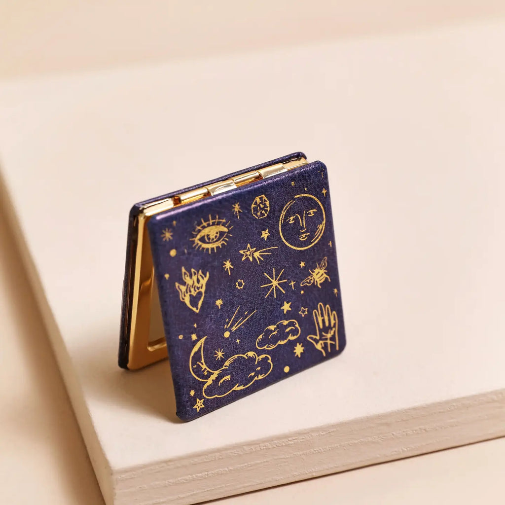 Blue Starry Night Compact Mirror