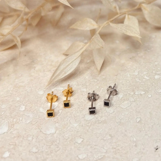 Gold or Silver Noir Studs