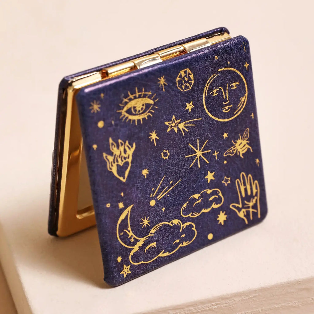 Blue Starry Night Compact Mirror