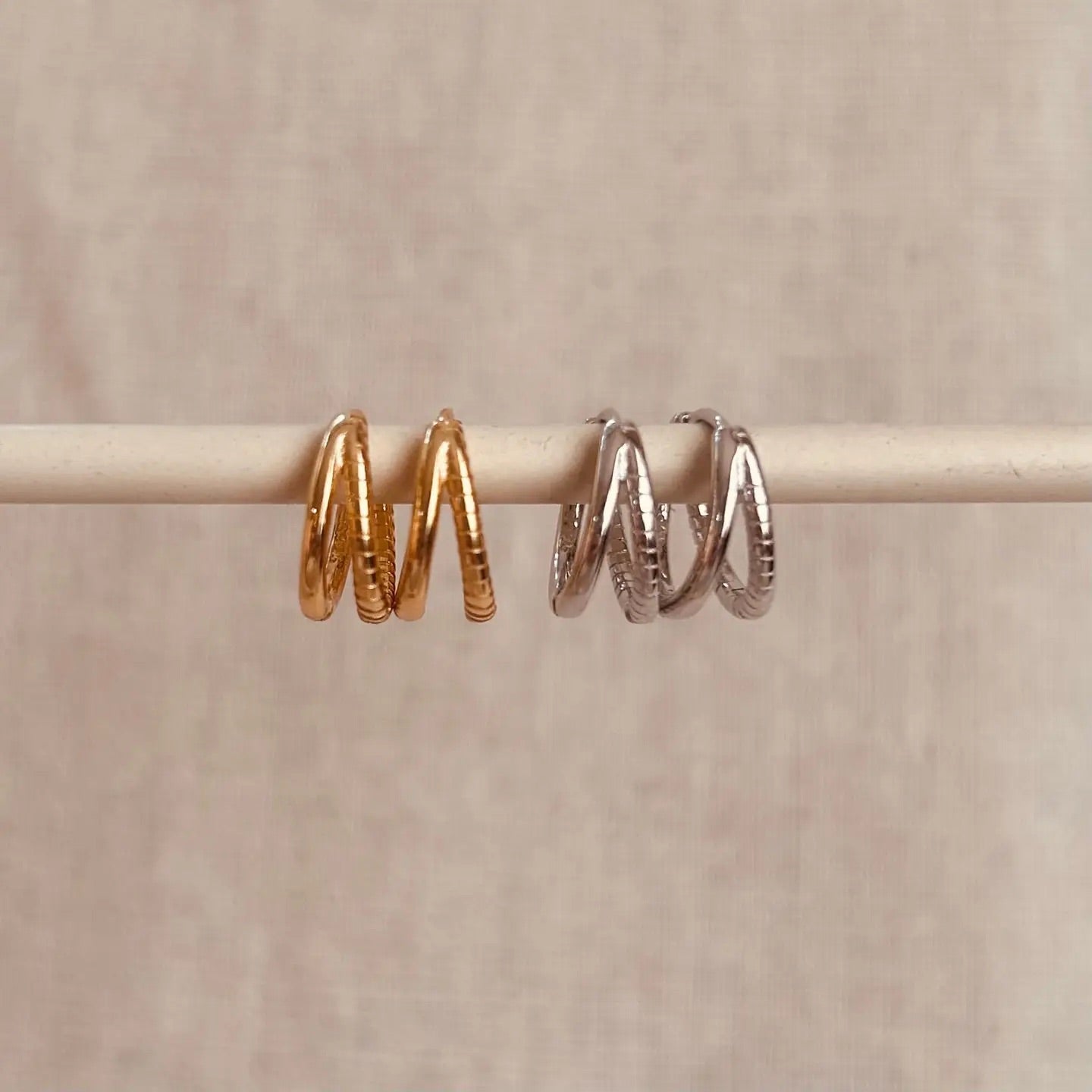 Elegant Duo Hoops in Gold Vermeil or Sterling Silver