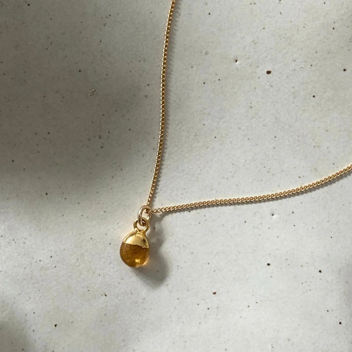 Citrine Tiny Tumbled Necklace