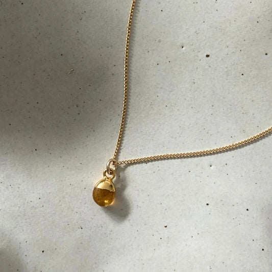 Citrine Tiny Tumbled Necklace
