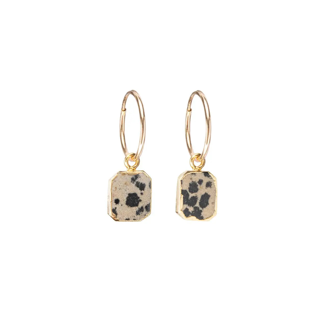 Dalmatian Gem Slice Hoop Earrings