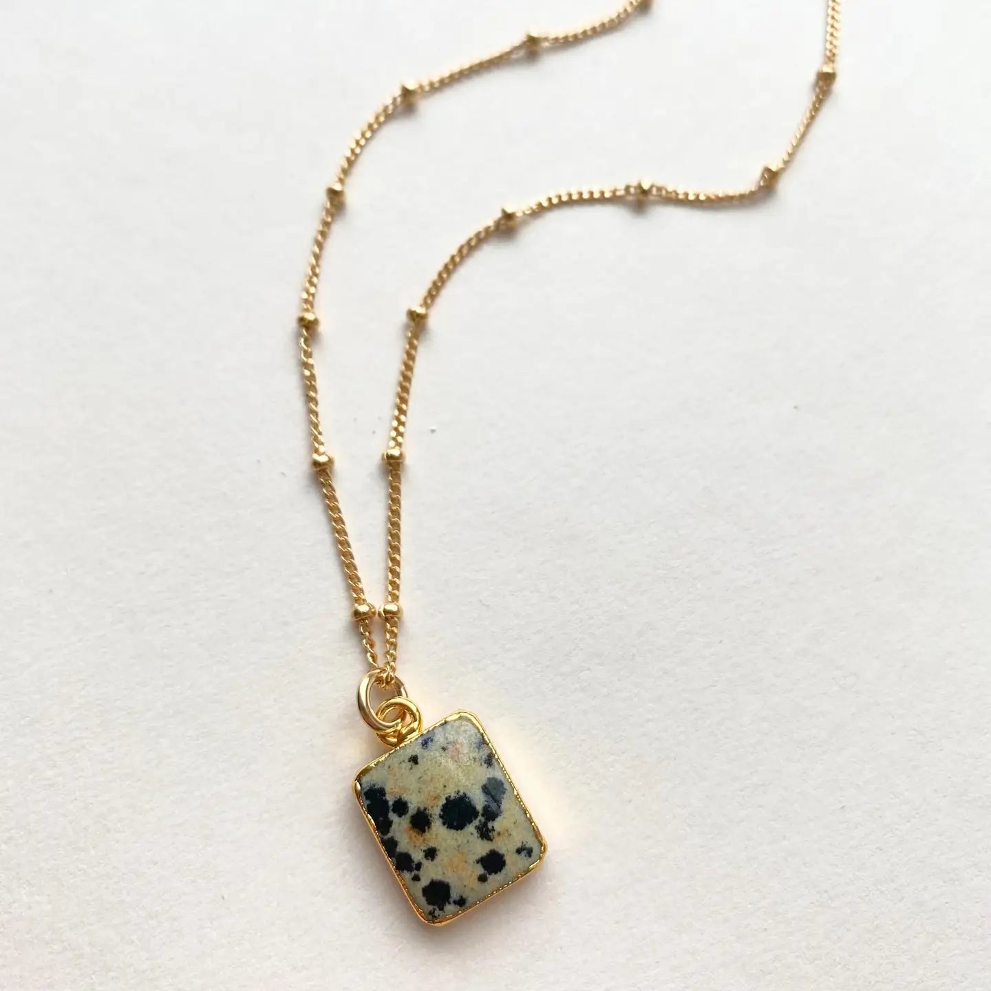 Dalmatian Gem Slice Necklace