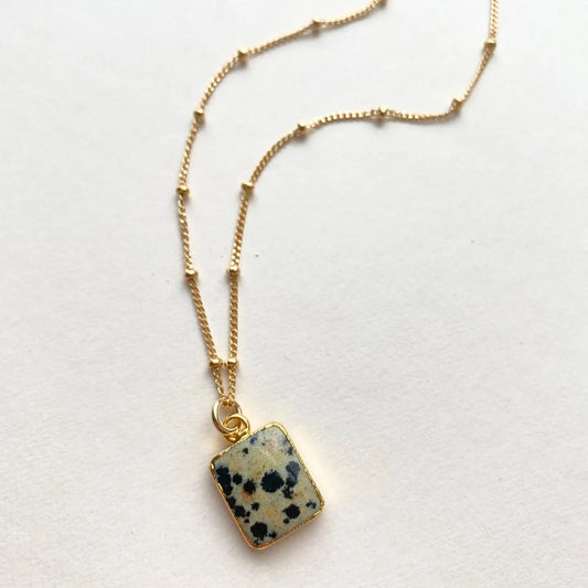 Dalmatian Gem Slice Necklace