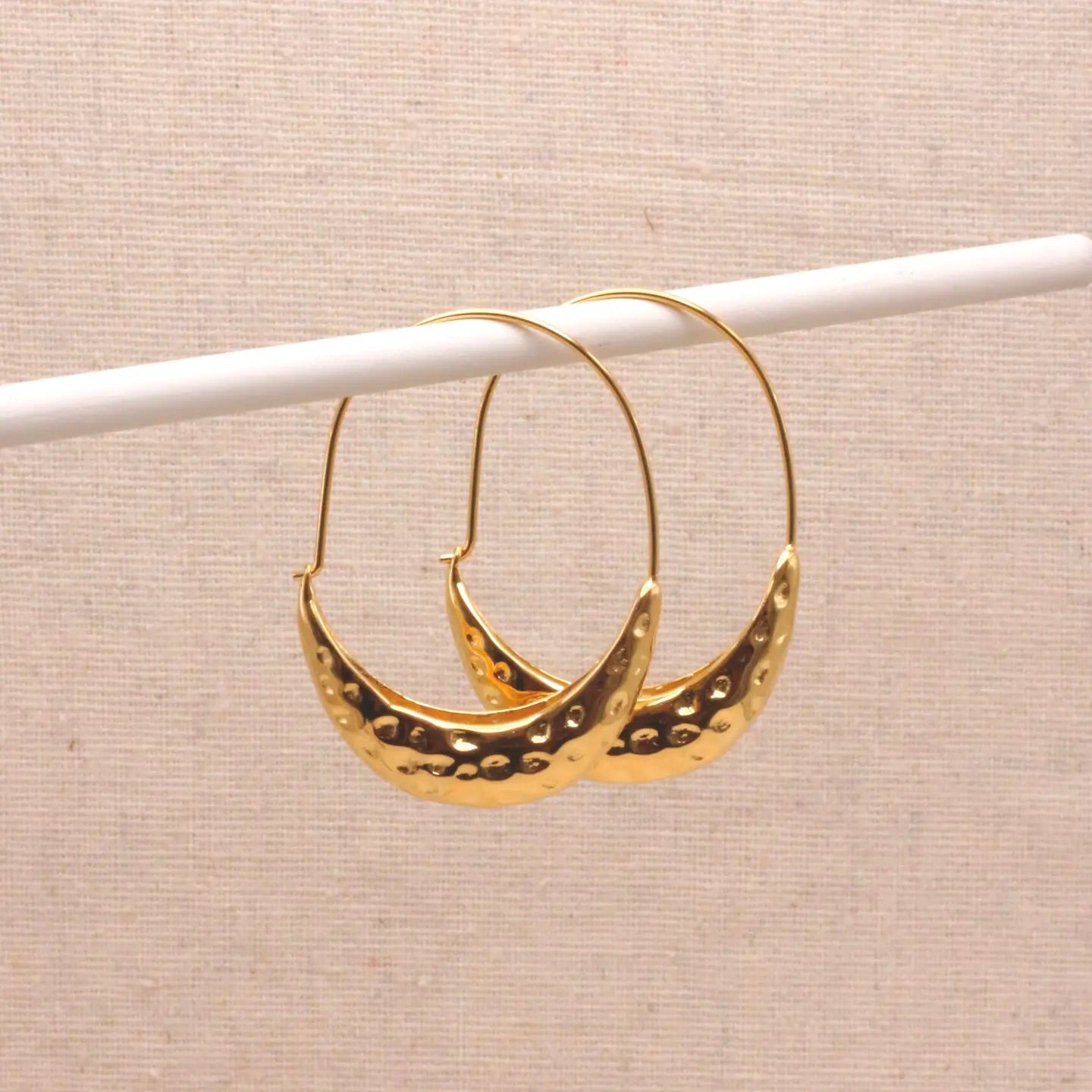 Hammered Arc Earrings