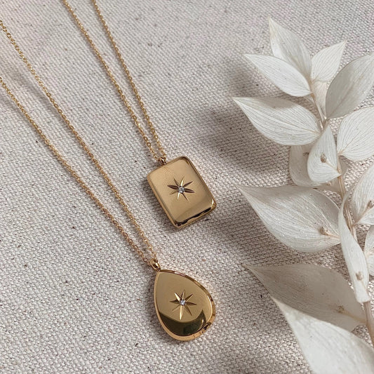 Solid Star Embossed Pendant Necklace