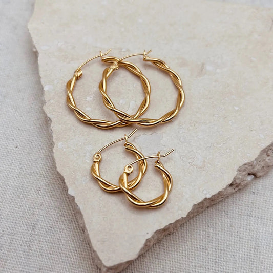 Twisted Hoops Earrings (2 sizes)