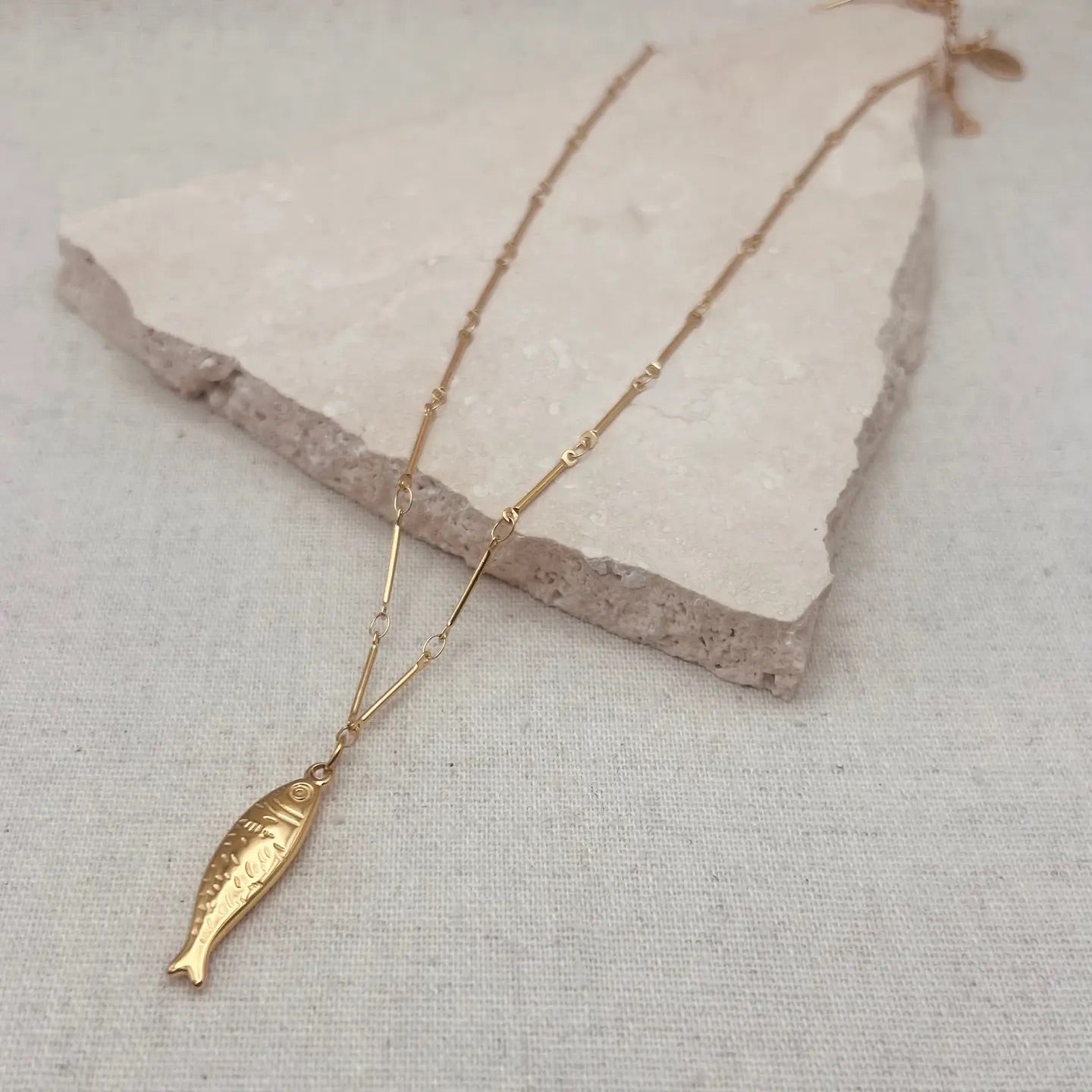 Gold Fish Pendant Necklace