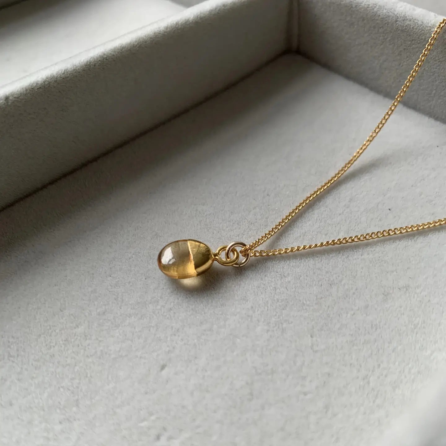 Citrine Tiny Tumbled Necklace