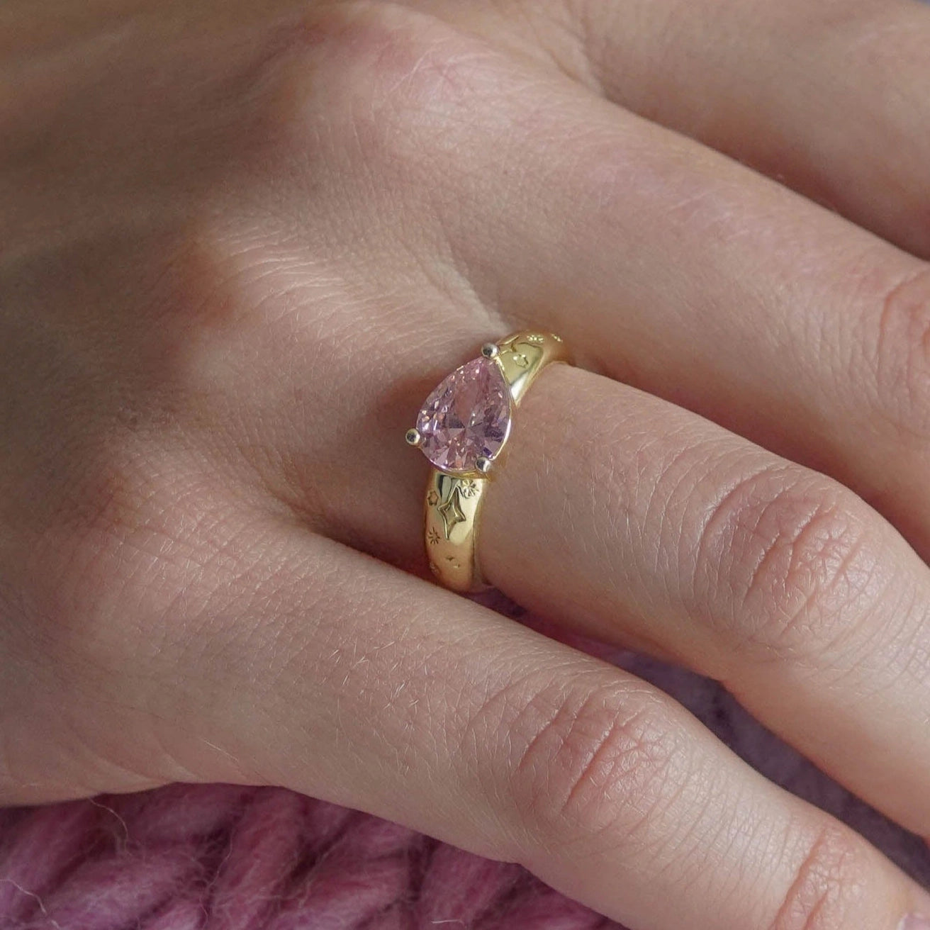 Pear Drop Gemstone Ring