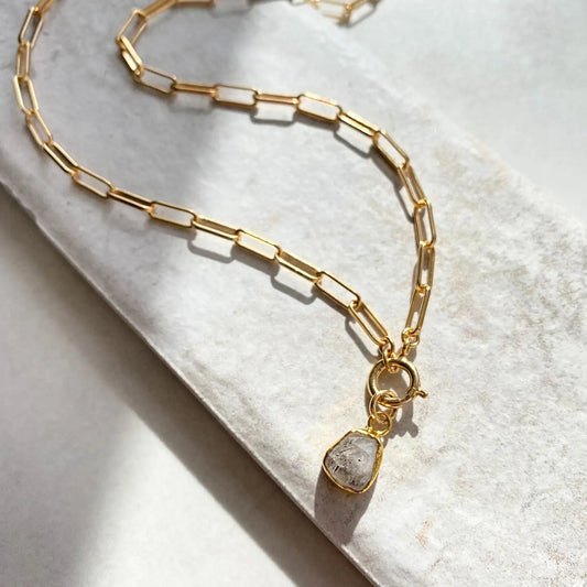 Herkimer Diamond Chunky Chain Necklace