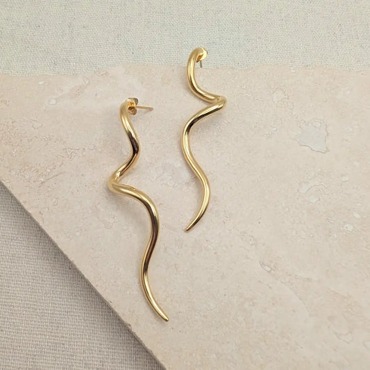 Gold Statement Swirl Earrings