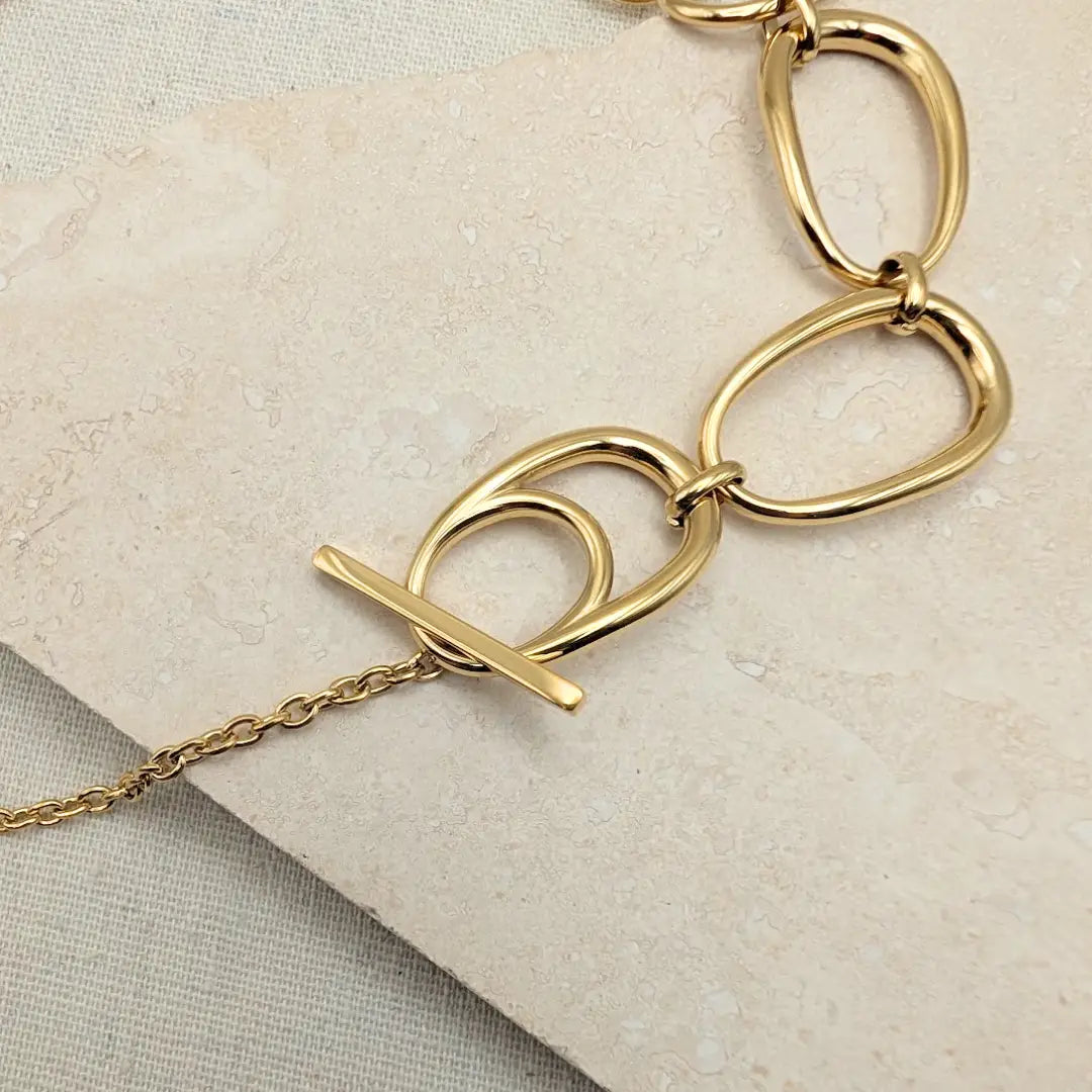 Gold Statement Pebble Necklace