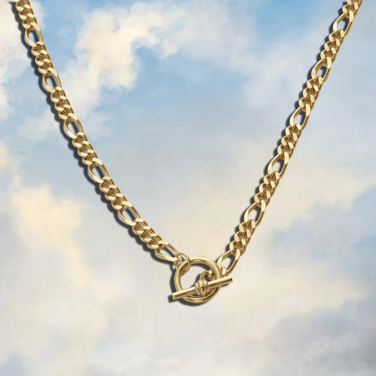 T-Bar Figaro Chain Necklace