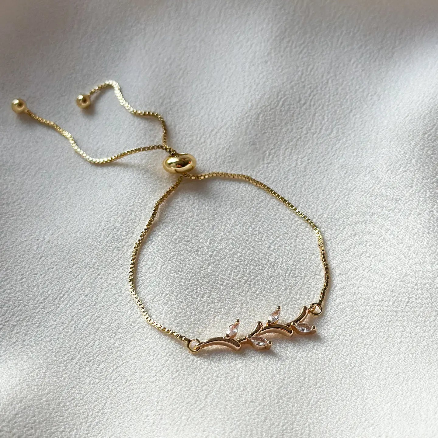 Gold Cubic Zirconia Vine Bracelet