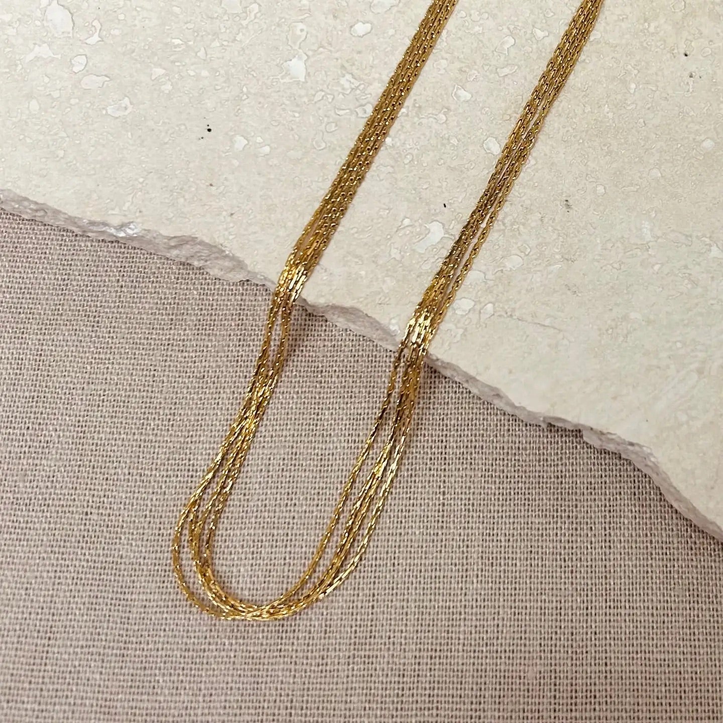 Gold Multi-Strand Choker Necklace