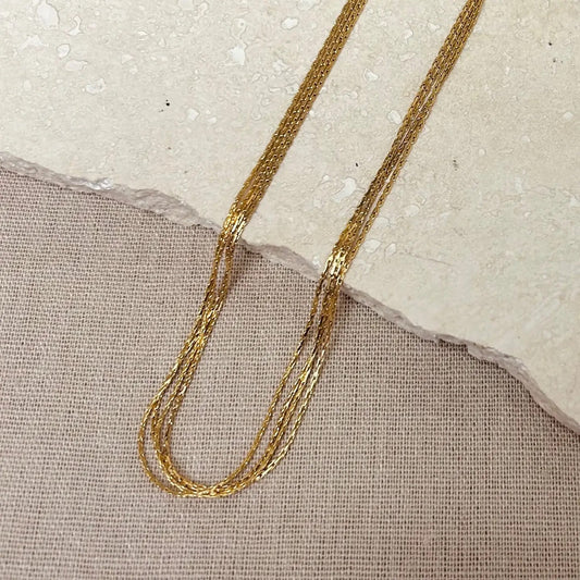 Gold Multi-Strand Choker Necklace