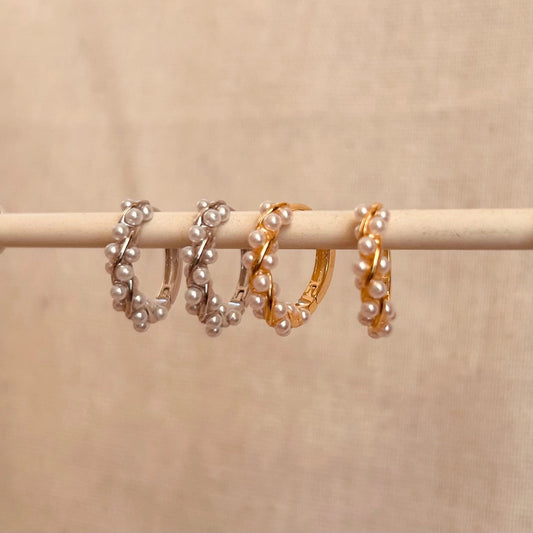 Pearl Twist Hoops