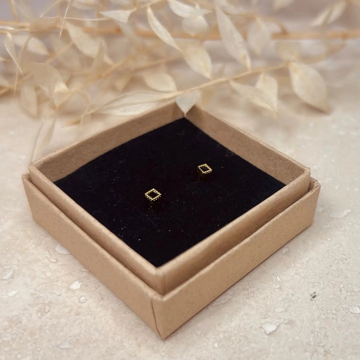 Gold or Silver Noir Studs