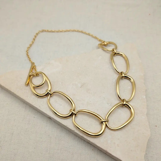Gold Statement Pebble Necklace