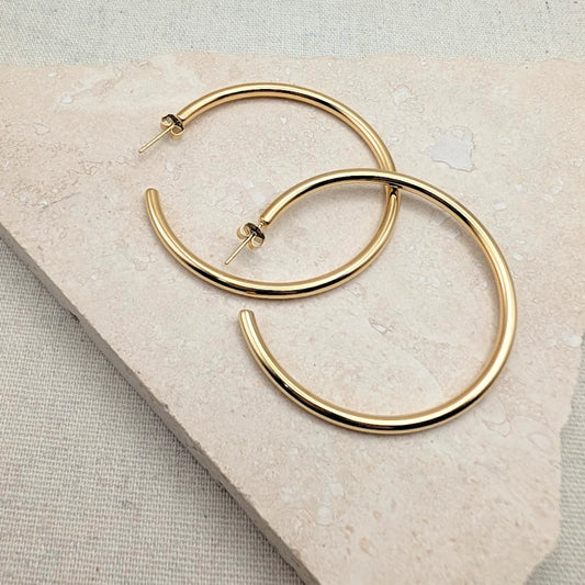 Large Gold Hoops Earrings